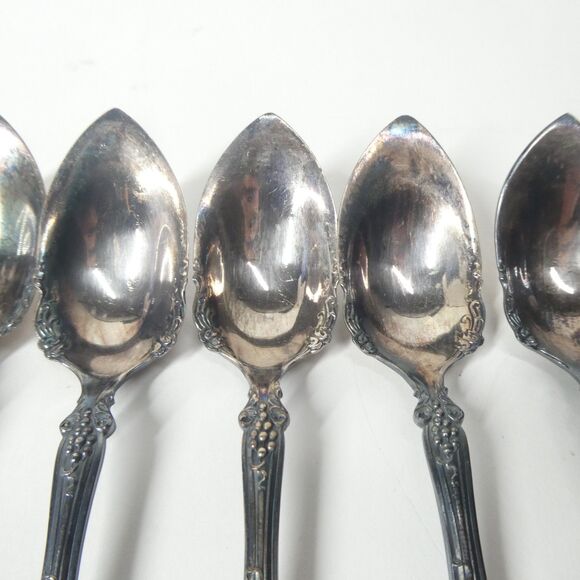 Vintage Grape 1904 Silverplate Set of 6 Fruit Orange Spoons International Rogers - Picture 2 of 6